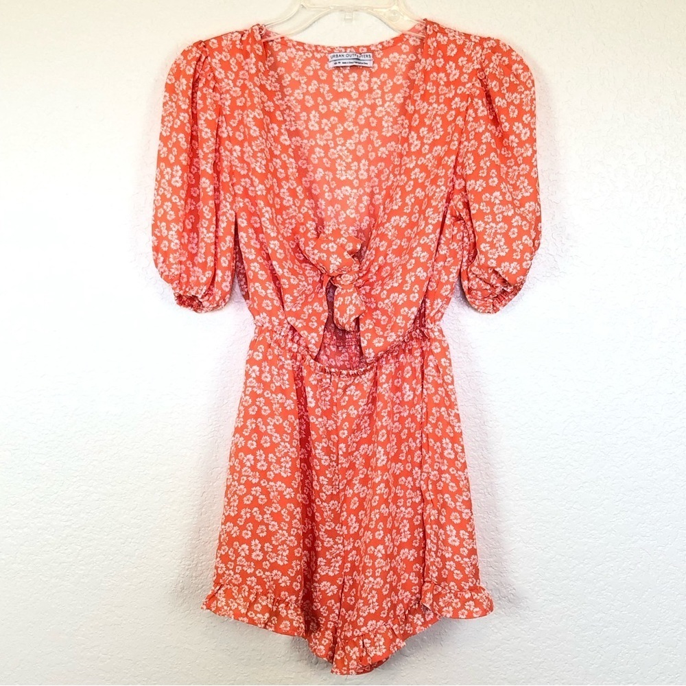 Urban Outfitters Floral Romper Cutout with Ties size XS